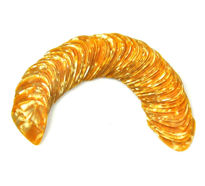 Celluloid Orange Pearl Guitar Or Bass Pick - 0.71 mm Medium Gauge - 351 Shape - 24 Pack New image 1