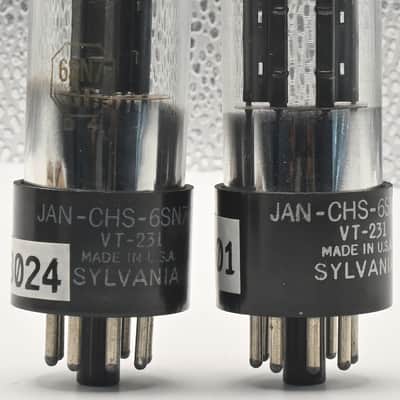 2x1950's Sylvania JAN 6SN7GT Black Pates Made in USA Amplitrex Tested Tube image 4