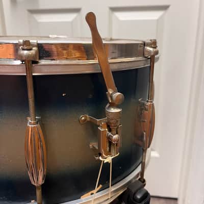 Slingerland No. 157 14x7" Student Model Snare Drum 1940s - Blue Duco image 3