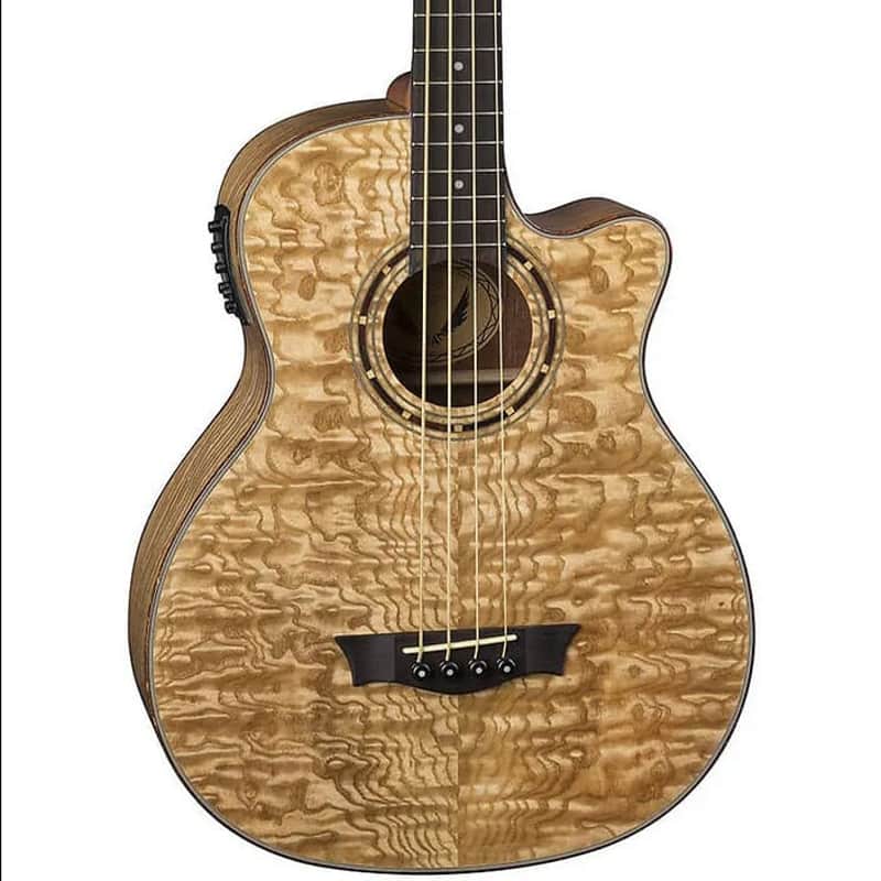 Dean Exotica Quilt Ash Acoustic Bass w/ Aphex Electronics EQABA-GN image 1