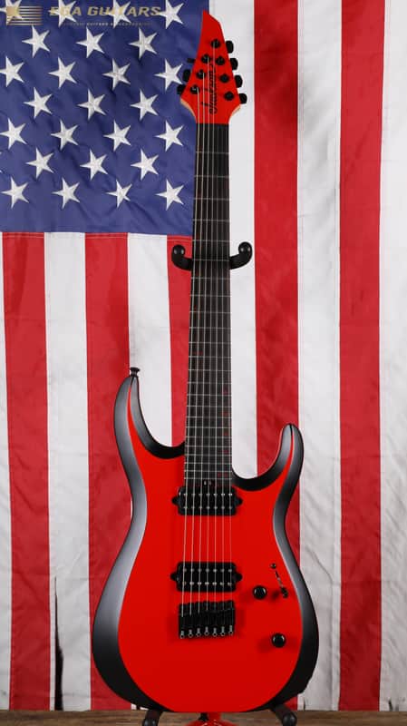 Jackson Pro Plus Series DK Modern MDK7 HT - Satin Red with Black Bevels image 1
