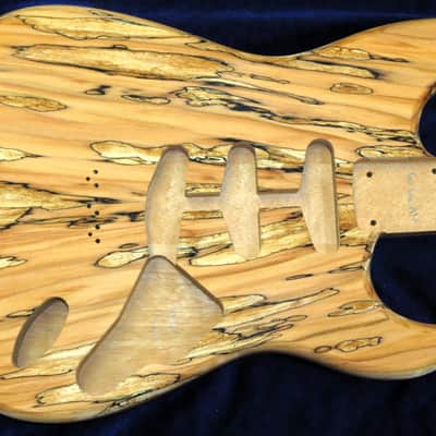 Spalted Maple Top / Mahogany Strat body Standard Hardtail 4lbs 6oz #3699  **IMPORTS INCLUDED image 2