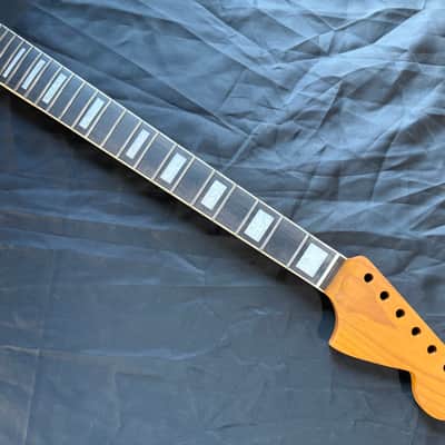 BMC Guitar Neck Jaguar® 22 Fret Roasted Maple MOP Block Inlays Bound With Rosewood Fingerboard Nitro Lacquer 2025 - 9.5 Radius   [JG102] image 1