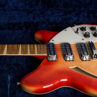 Rickenbacker  Model 375 Thinline Hollow Body Electric Guitar (1967), ser. #GG-3317, original silver tolex hard shell case. image 13