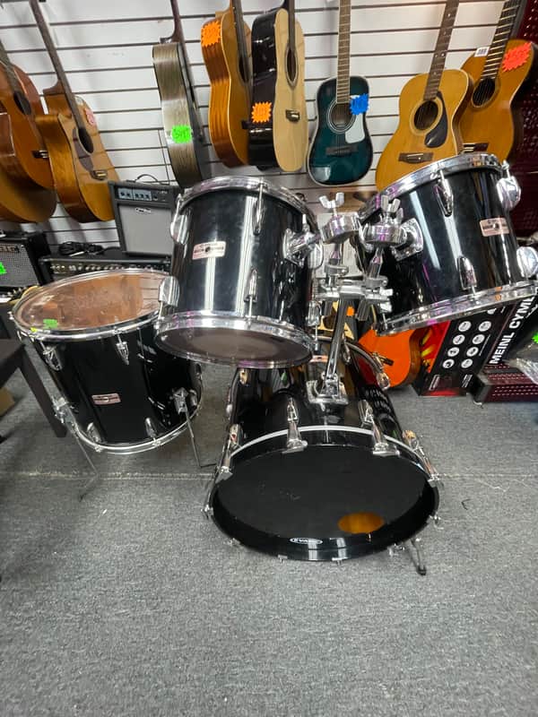 Yamaha Tour Custom 4-piece Shell Pack - Black Lacquer 1980's image 1