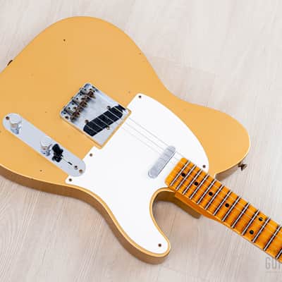2023 Fender Custom Shop B2 1958 Telecaster Journeyman Relic Aged HLE Gold w/ Case & CoA, Lightweight image 7