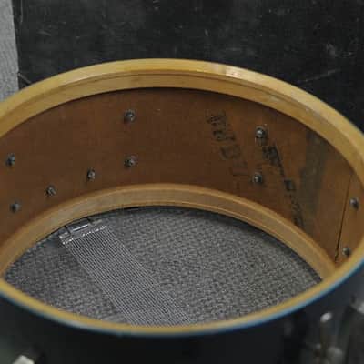 1950s Slingerland 7x14 Student Model Blue & Silver Duco Radio King Snare Drum image 11