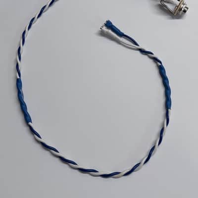 Wiring Harness for Single Cab / 2x12 / 2x10 with "Parallel" Connection, Vintage Style Speaker Cable, Switchcraft 1/4” Input Jack, .205” Spade Terminal (bare ends available) 18AWG Blue/White, 24/30/36 inches (2/2.5/3 ft) or any other custom length image 6