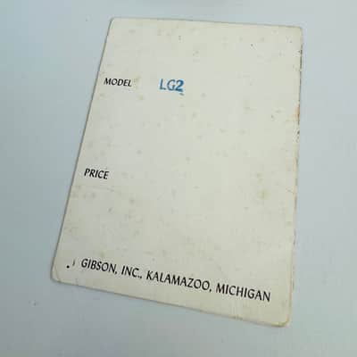 Gibson LG-2 Guitar Hangtag '50s image 2