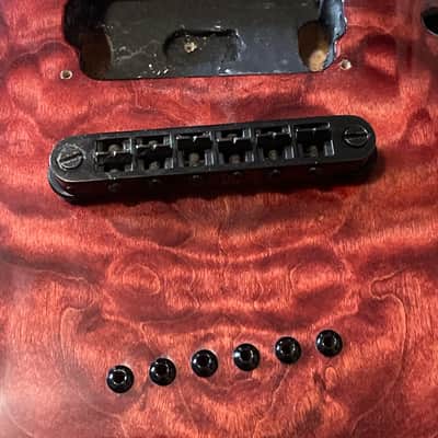 2010's India Jackson DKXT Dinky Arched Top Transparent Red Quilt Guitar Body Hard Tail image 6