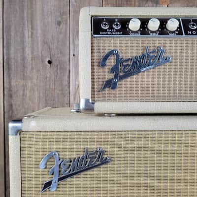 Fender Bassman 6G6-B Head & Cabinet 1962 2x12 Cabinet, Very Good - Blonde image 8