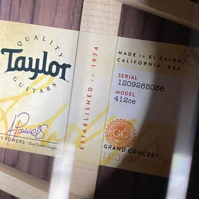 NEW! Taylor 412ce V-Class Acoustic-Electric Guitar - Natural - Authorized Dealer - 4.7 lbs - G06218 image 5