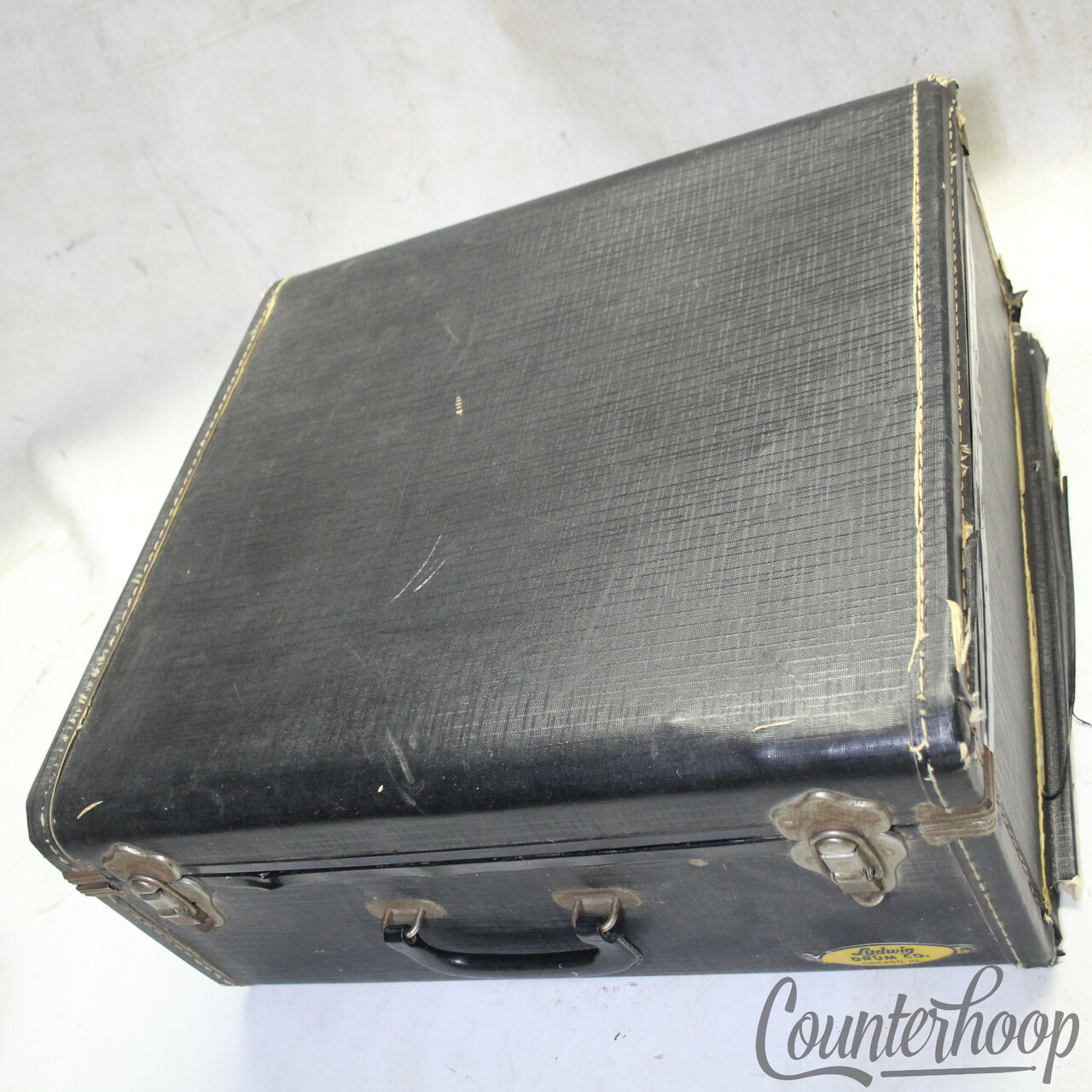 Ludwig 5-6.5"x14" Hard Shell Case Vintage 50-60s Script USA Stick/Stand Divider — main photograph