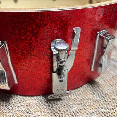 Ludwig Jazzfest 1963 - 5x14 Red Sparkle snare drum image 9