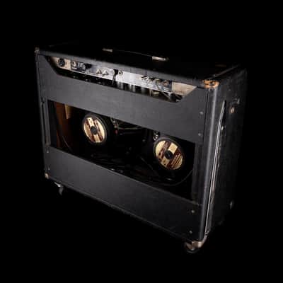 Vintage 1966 Fender Twin Reverb Black Guitar Amp Combo #A03334 image 16