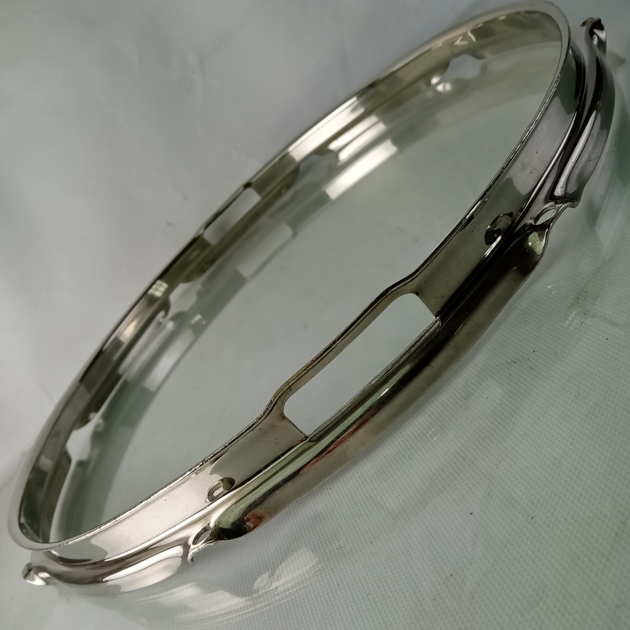 Ludwig 14" NOB Triple-Flange Snare Drum Resonant Nickel-BRASS Rim/Hoop 8-Lug WFL — main photograph