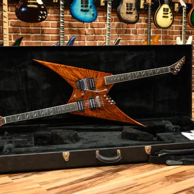 Jackson USA Custom Shop Back to Back Double Neck Rhoads One Off Master Built by Pablo Santana  Rootbeer Swirl 2005 w/OHSC image 3