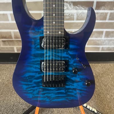 Ibanez GRG7221QA-TBB Gio with Purpleheart Fretboard 2024-25 - Transparent Blue Burst image 2