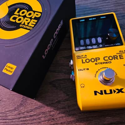 NUX Loop Core Stereo Looper with MIDI and Drum Patterns Effects Pedal Yellow image 1