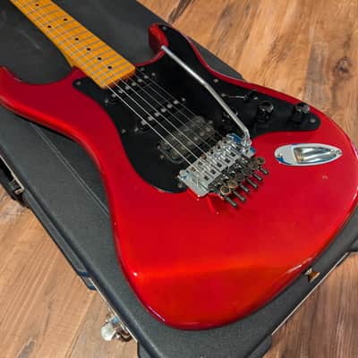 1983 Kramer Pacer Deluxe Electric Guitar Candy Red "B Plate" Original Parts W/HSC image 2