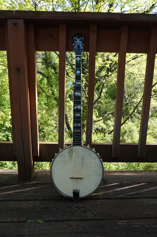 Wildwood Heirloom Open Back Banjo Tubaphone Tone ring Flamed Maple neck Engraved Inlays Old Time image 1