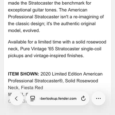 Fender 2020 Limited Edition American Professional Stratocaster®, Solid Rosewood Neck 2020 - Gloss Urethane image 10