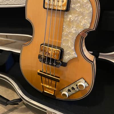 Höfner 5000/1 Deluxe Violin Bass (1994, Rare, Vintage), Blonde + Gold-Hardware + Case image 2