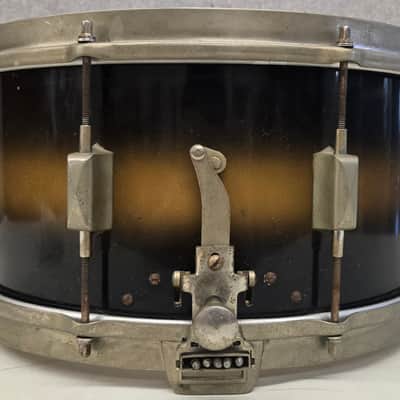 Vintage Leedy Broadway Parallel 6.5 x 14" Snare Drum Duco Finish Original VG image 13