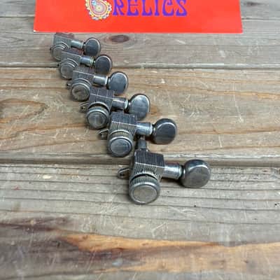 Real Life Relics Kluson 6 In Line Bass Side Revolution Series Locking D-Mount Mini Tuning Machines NICKEL KRDL-6B-NMO