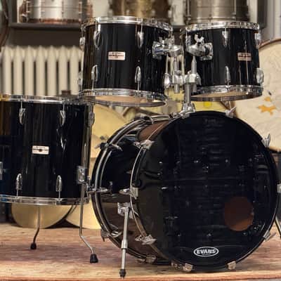 1986 Yamaha 8000 Tour Custom Piano Black Lacquer 12/13/16/22 Drum Kit image 1