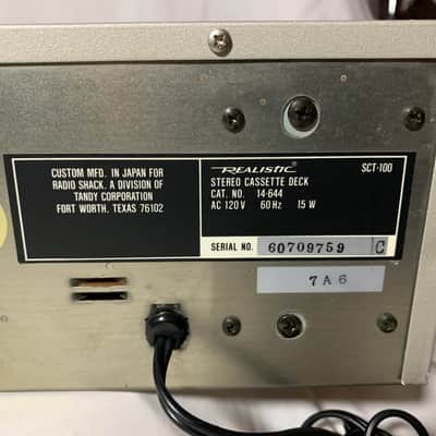 Realistic SCT-100 Stereo Dual Deck Cassette Player Recorder POWERS UP~PARTS ONLY image 13
