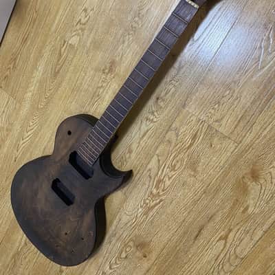 Unfinished Carbonized LP-Style Guitar，Alder Body + Mahogany Neck with Rosewood Fingerboard image 2