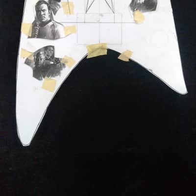Electric Bass Guitar Star Trek Trekkie Motif Handmade by Bluebeberry with SEymour Duncan Double P Pickups image 5