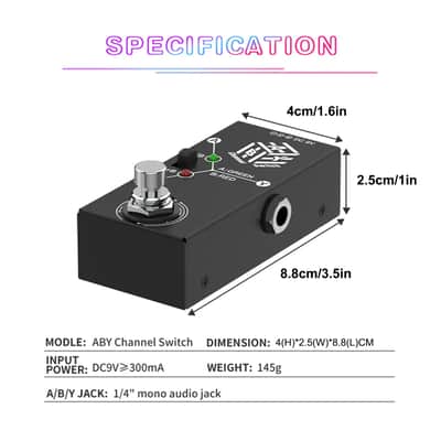 ABY Box Line Selector AB Switch Mini Guitar Effect Pedal,price include the import duty for US buyer image 6