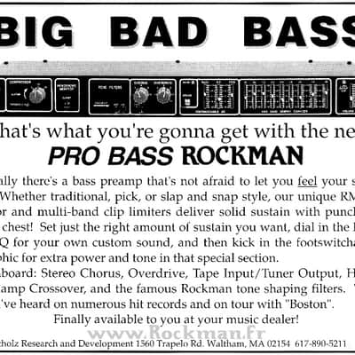 Rockman PRO BASS preamp by Tom Scholz (BOSTON) RARE 1991 image 5