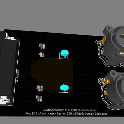 Second Order Harmonics - Audio Summer: DSUB25/Tascam to 2xXLR/TRS-combo [8x2 passive summer] 2023 - black image 5