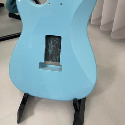blue gloss SSH Alder wood  Strat Electric guitar body single single humbucker image 7