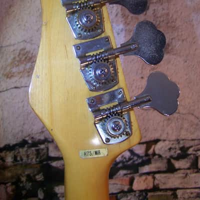 Vintage Harmony Bass Guitar, Model H75-MR,  1970s, Metallic Red image 6