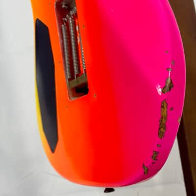Zion Radicaster Super Strat Custom 1980’s - Pink / Red Neon Dancing Blood image 17