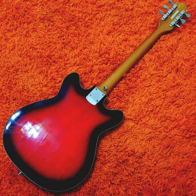 Truetone 5DC9863 (Teisco Kawai EP-8T) 60's - Hollowbody Electric Guitar Redburst image 8