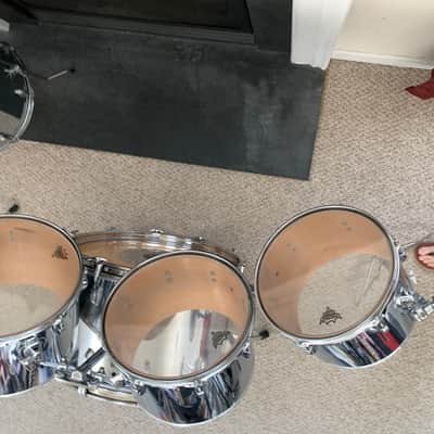 Ludwig 6 Piece Drum Set Chrome over Maple Shells Vintage Chrome O Wood late 70's Power Toms image 14