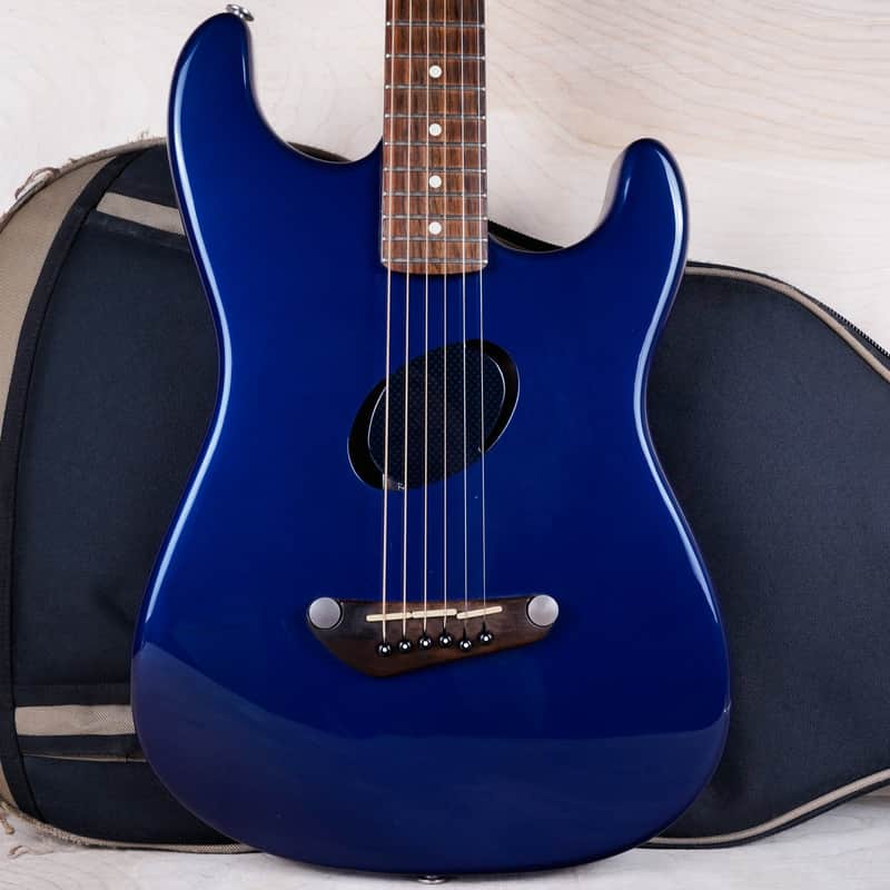 Fender Deluxe Series Acoustasonic Stratocaster 2003 Sapphire Blue Transparent w/ Bag
