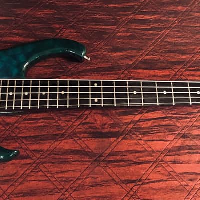 Modulus Graphite SPX 5 Bass 1989 Aqua Transparent Figured Maple image 2
