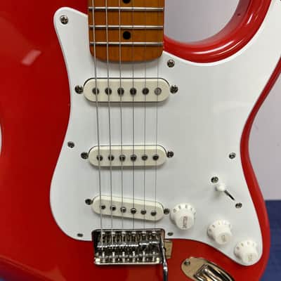 Used 2021 Squier Classic Vibe '50's Strat Stratocaster Electric Guitar Maple Fingerboard Fiesta Red image 7