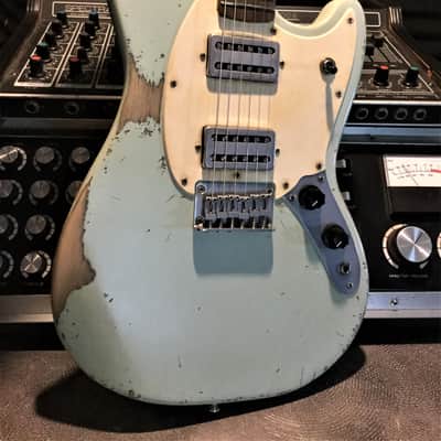 Relic Squier Mustang Electric Guitar Road Worn Surf Green by Nate's Relic Guitars image 11