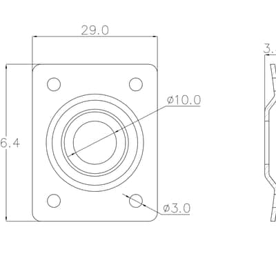 KD By AxLabs Steel Rectangular Jack Plate - Curved Plate, w/ Recessed Hole - Nickel image 2