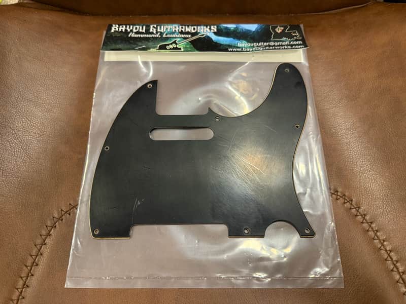 Bayou Guitarworks Fender Telecaster 3-Ply 8-Hole Aged Relic Black Pickguard image 1