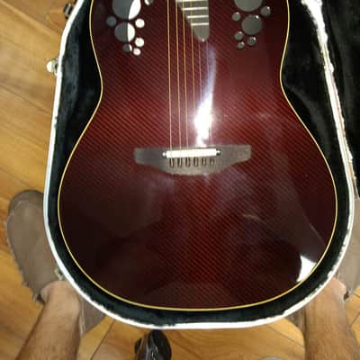Ovation Adamas W681T 2004 Dark Red Carbon Fiber image 3