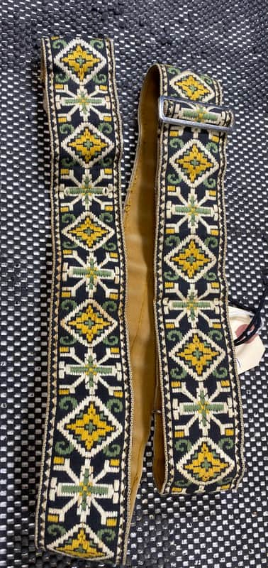 1960's Unmarked Vintage Strap - Green/Yellow/Black image 1