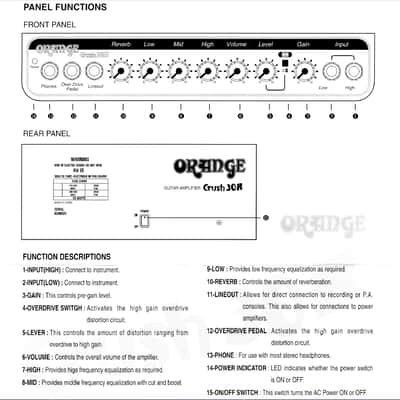 ORANGE CRUSH 30R AMP - 2002 - Solid-State - Electric guitar - One owner image 7